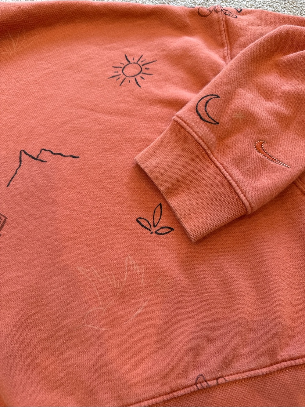 Nike Cropped Graphic Sweatshirt Medium Terracotta